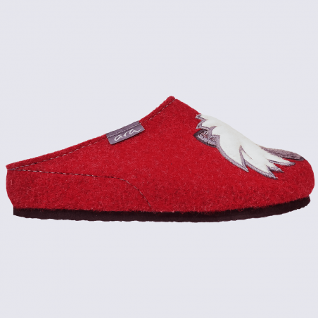 Mules Ara, mules confortables femme en laine rouge