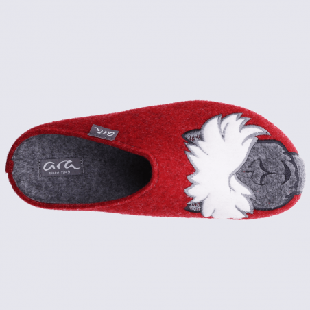 Mules Ara, mules confortables femme en laine rouge