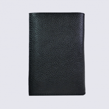 Portefeuille Frandi, portefeuille 2 volets pour homme en cuir noir