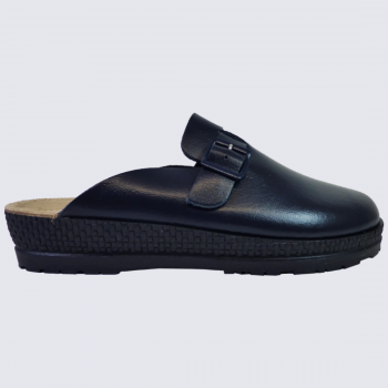 Mules Rohde, mules à boucles femme en cuir marine