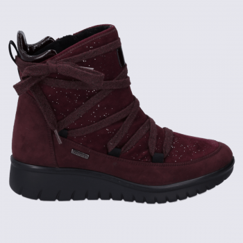 Bottines Westland by Josef Seibel, bottines confortables femme en textile bordeaux