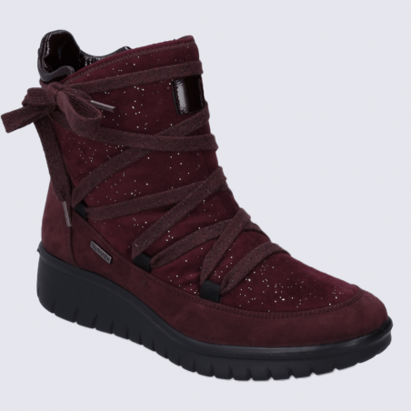 Bottines Westland by Josef Seibel, bottines confortables femme en textile bordeaux