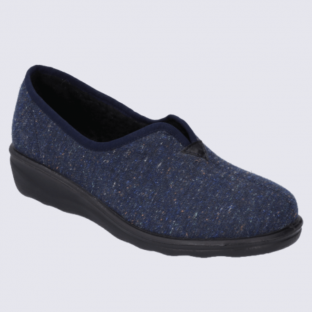 Chaussons Westland by Josef Seibel, chaussons fourrés femme en textile bleu