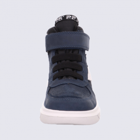 Baskets Superfit, baskets sportives garçons en cuir nubuck bleu