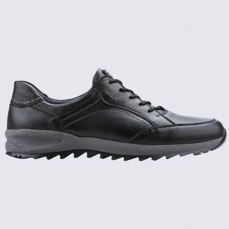 Chaussures Waldlaufer, chaussures confortables homme en cuir noir