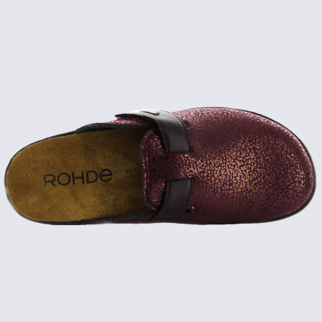 Mules Rohde, mules tendances femme en textile bordeaux