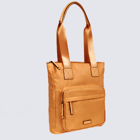 Sac porté épaule Hexagona, sac porté épaule 2 anses femme caramel