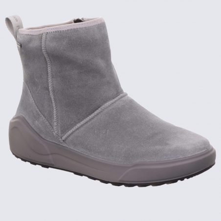 Bottines Legero, bottines fourrées femme en velours gris