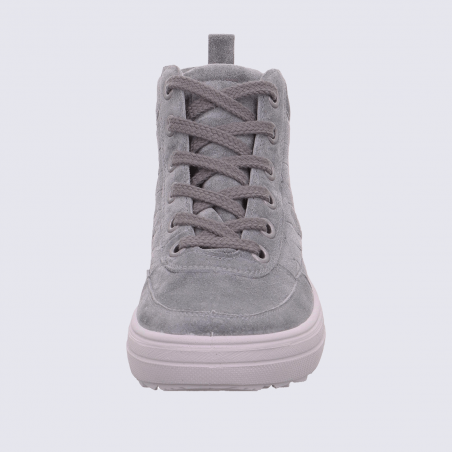 Baskets Legero, baskets montantes femme en cuir velours gris