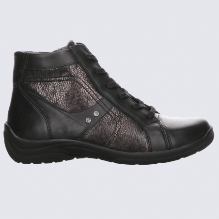 Chaussures Waldlaufer, chaussures à lacets femme en cuir noir