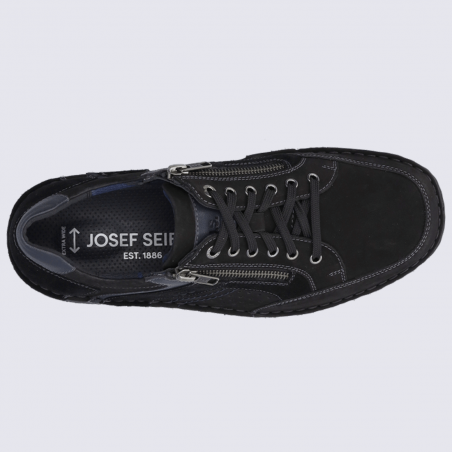 Chaussures Josef Seibel, chaussures basses homme en cuir nubuck noir