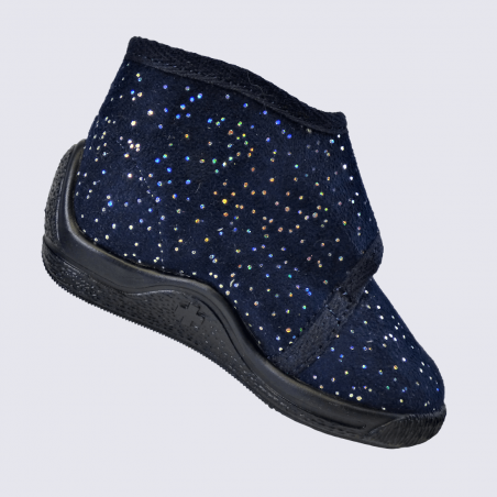 Chaussons chaussettes enfant, montantes avec semelle en 100% cuir