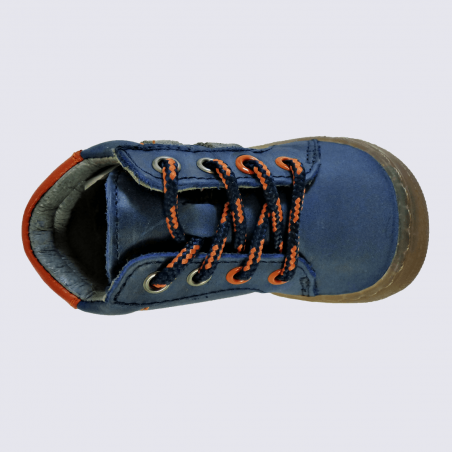 Chaussures Bellamy, chaussures à lacets sportive garçons en cuir bleu