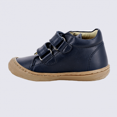 Chaussures Bellamy, chaussures à velcros bébés en cuir bleu Chaussures Bellamy, chaussures à velcros bébés en cuir bleu