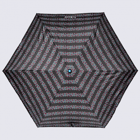 Parapluie Isotoner, parapluie X-TRA SOLIDE femme à rayures noir