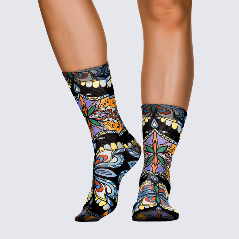 Chaussettes Wigglesteps, chaussettes à motif tendance femme multicolore