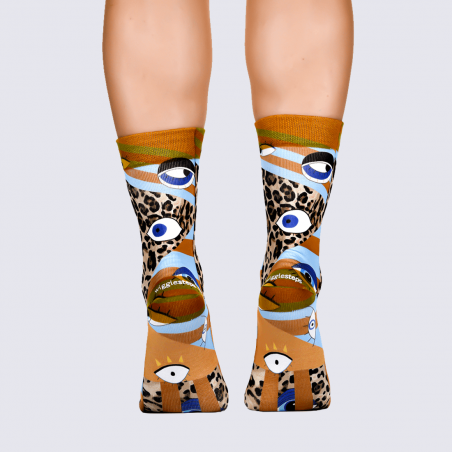 Chaussettes Wigglesteps, chaussettes tendances à motif œil femme multicolore