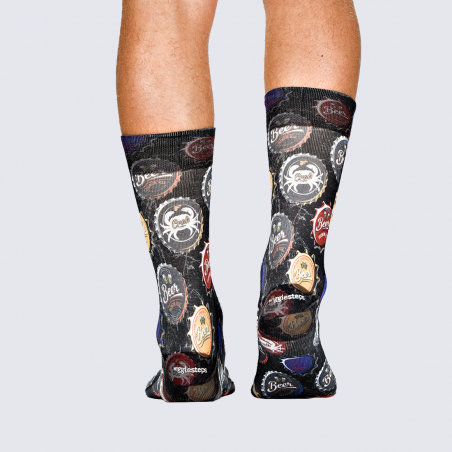 Chaussettes Wigglesteps, chaussettes tendances à motif capsule homme noir