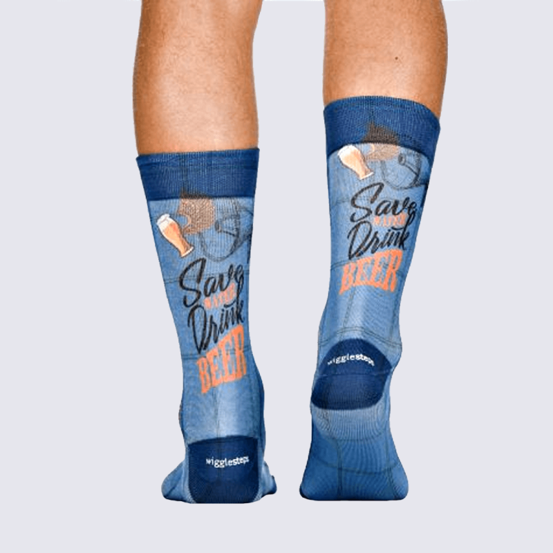 Chaussettes bleu homme