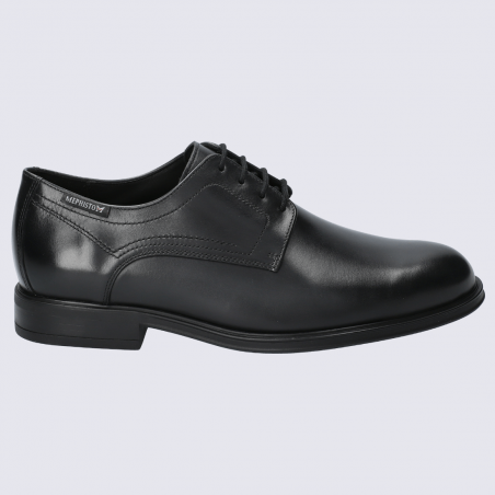 Chaussures Mephisto, chaussures de ville homme en cuir lisse noir