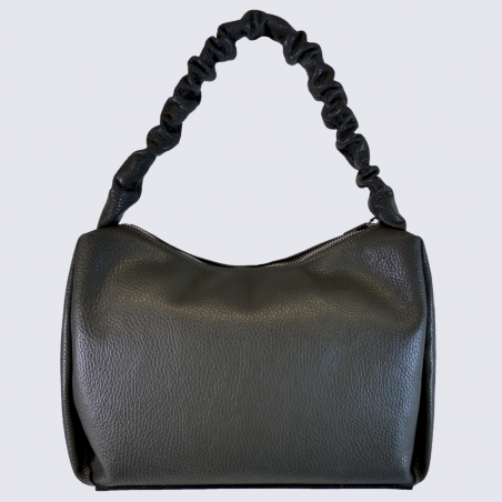 Sac à bandoulière Charlotte, sac à bandoulière femme en cuir gris foncé