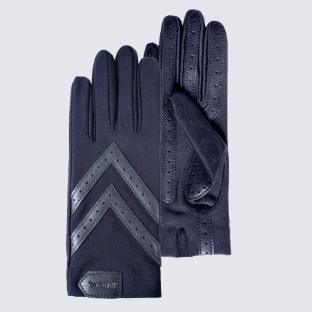 Gants Isotoner, gants femme en tissu extensible recyclé bleu nuit