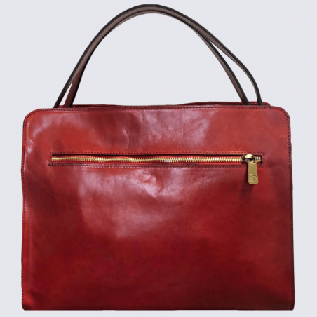 Sac à main Charlotte, sac à main rigide femme en cuir rouge