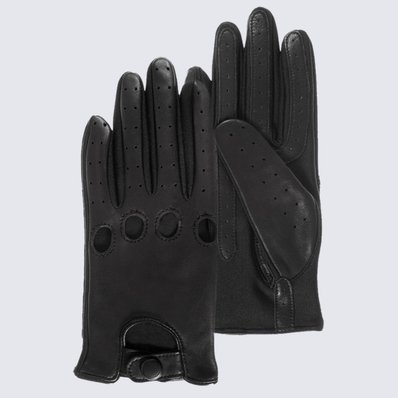 Gants De Conduite En Cuir Riparo - Noir - Cousus à L'Envers Pour Un Confort Maxi - Taille Unique