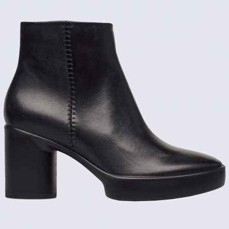 Bottines à talons Ecco, bottines à talons femme en cuir noir