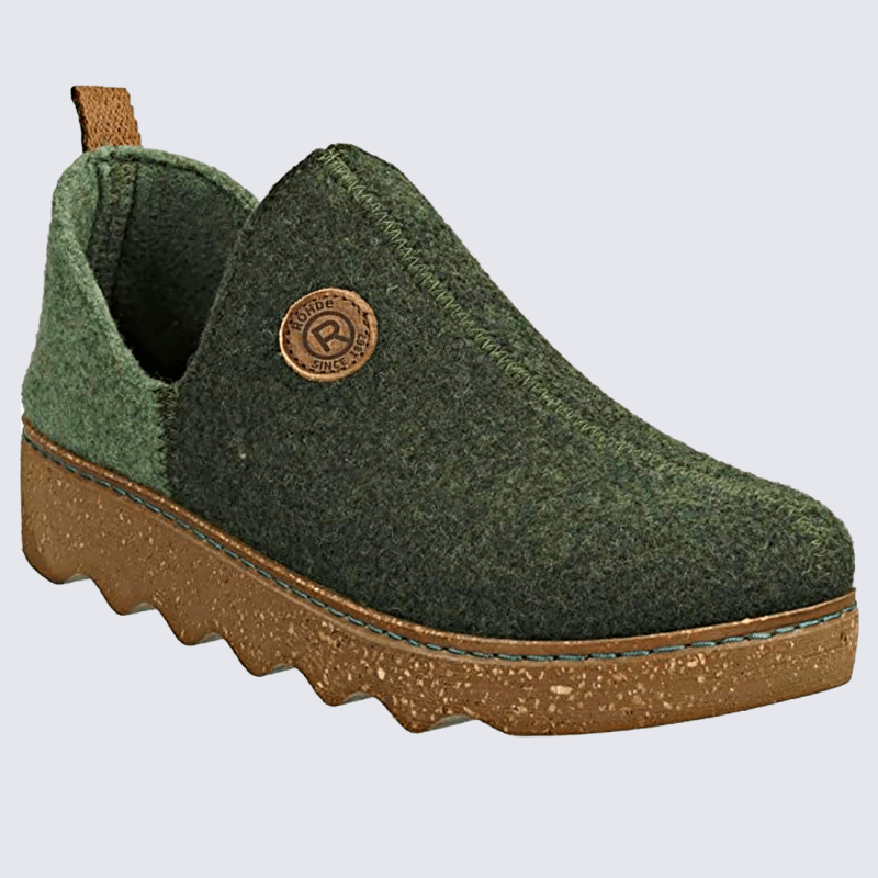 Chaussons Rohde chaussons fermes femme en feutre vert Igert Chaussures Maroquinerie