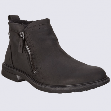 Bottines Ecco, bottines Gore-Tex pour homme en cuir nubuck noir