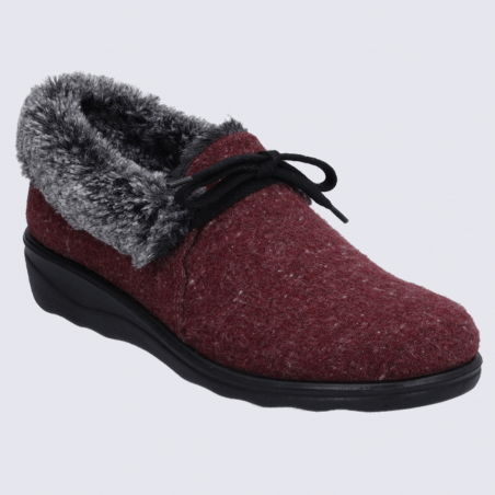 Chaussons Westland by Josef Seibel, chaussons fourrés femme en textile bordeaux