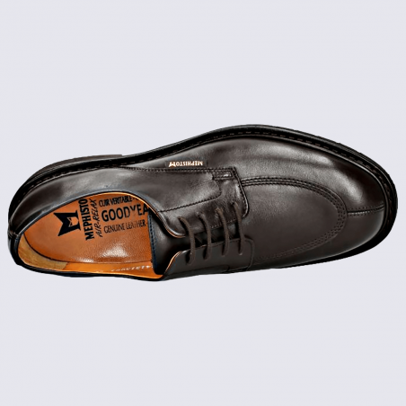 Chaussures Mephisto, chaussures cousu Goodyear homme en cuir marron