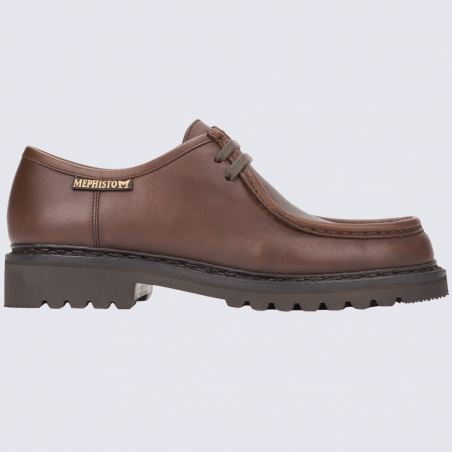 Chaussures Mephisto, chaussures cousu Norvégien homme en cuir marron