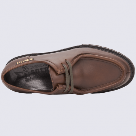 Chaussures Mephisto, chaussures cousu Norvégien homme en cuir marron