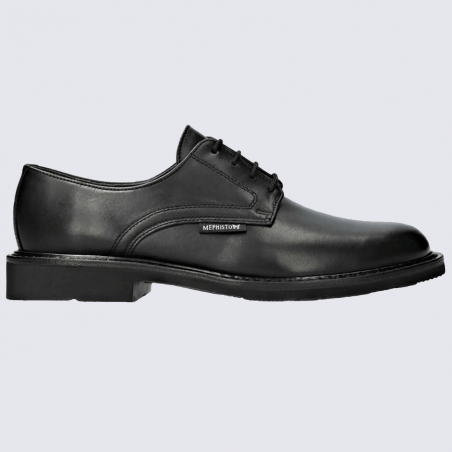 Chaussures Mephisto, chaussures cousu Goodyear à lacets homme en cuir noir