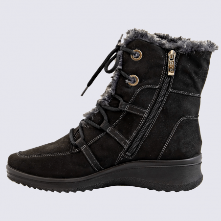 Bottes Ara, bottes chaude avec Gore-Tex femme en textile noir