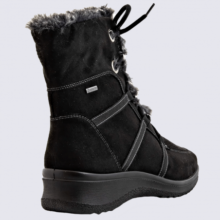 Bottes Ara, bottes chaude avec Gore-Tex femme en textile noir