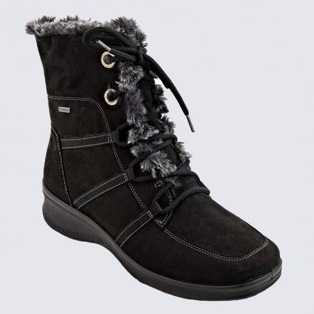 Bottes Ara, bottes chaude avec Gore-Tex femme en textile noir