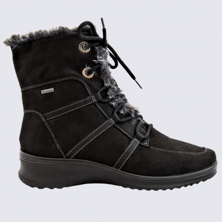 Bottes Ara, bottes chaude avec Gore-Tex femme en textile noir