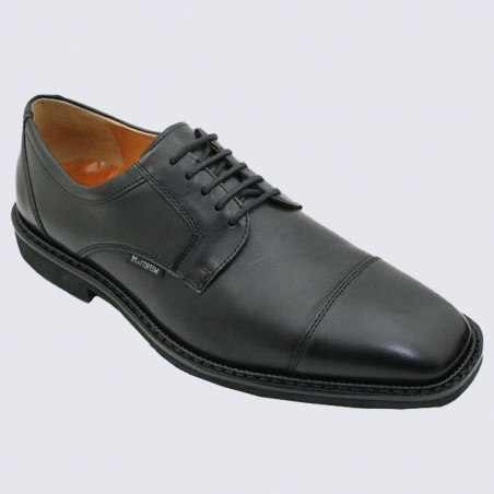 Chaussures Mephisto, chaussures de villes à lacets homme en cuir noir