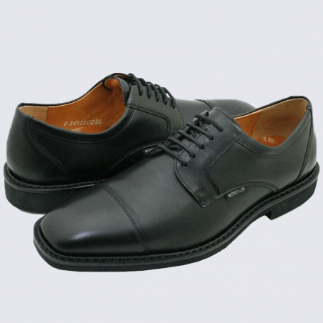 Chaussures Mephisto, chaussures de villes à lacets homme en cuir noir