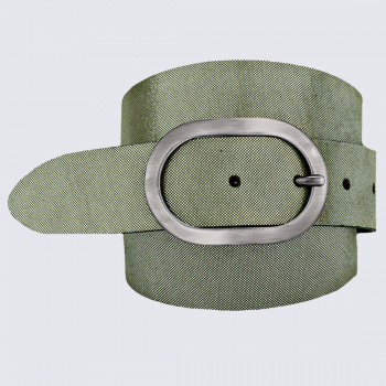 Ceinture Bernd Götz, ceinture tendance femme en cuir vert olive