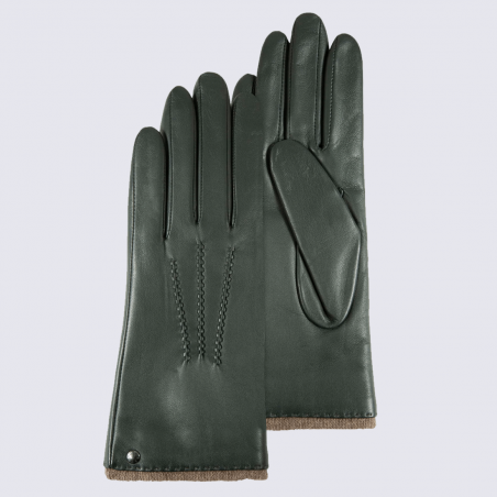 Gants Femme cuir velours fourrés Olive