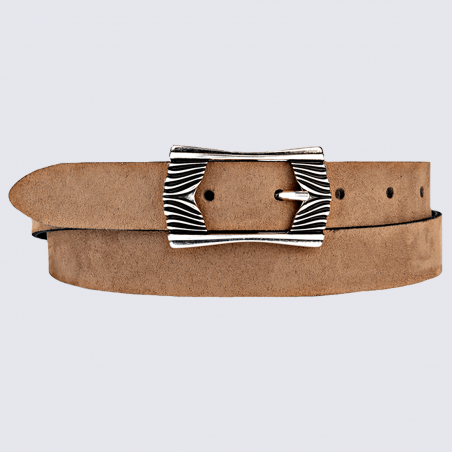 Ceinture Bernd Götz, ceinture élégante femme en cuir camel