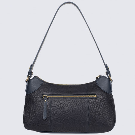 Sac porté épaule Hexagona, sac baguette femme en cuir bleu Sac porté épaule Hexagona, sac baguette femme en cuir bleu