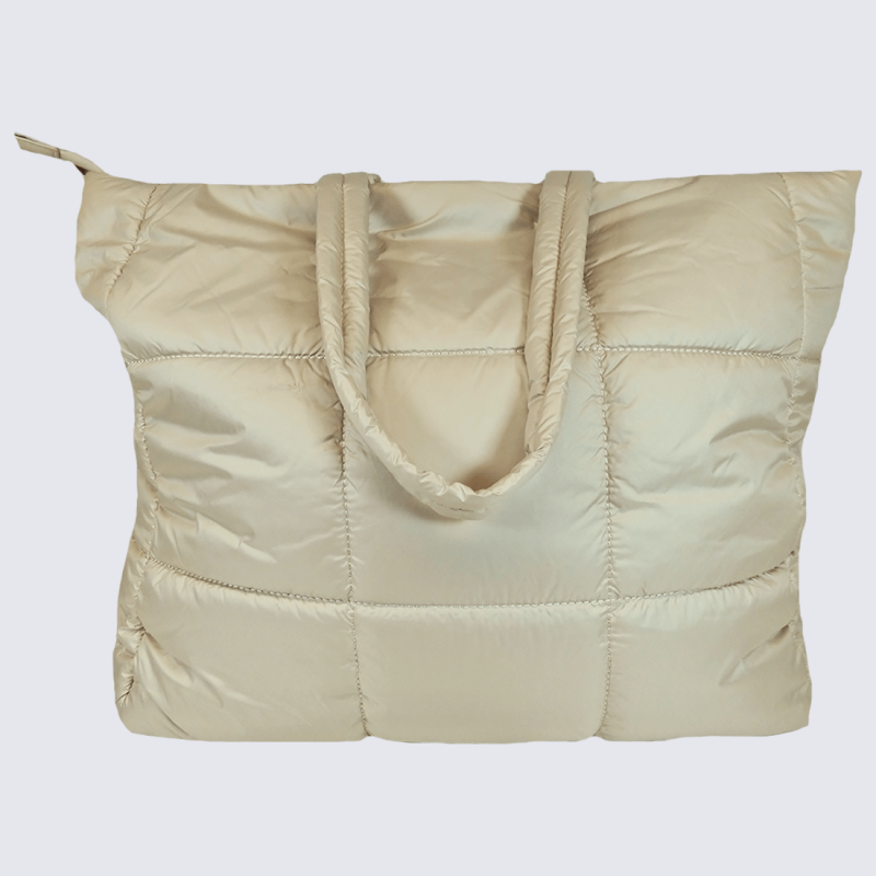 Sac porté épaule Georges Rech, grand sac porté épaule sportswear femme écru