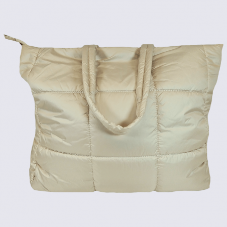 Sac porté épaule Georges Rech, grand sac porté épaule sportswear femme écru