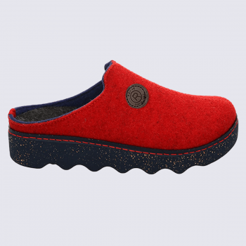 Mules Rohde, mules confort femme en feutre rouge