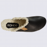 Mules Rohde, sabots fourrés chauds femme en cuir noir Mules Rohde, sabots fourrés chauds femme en cuir noir